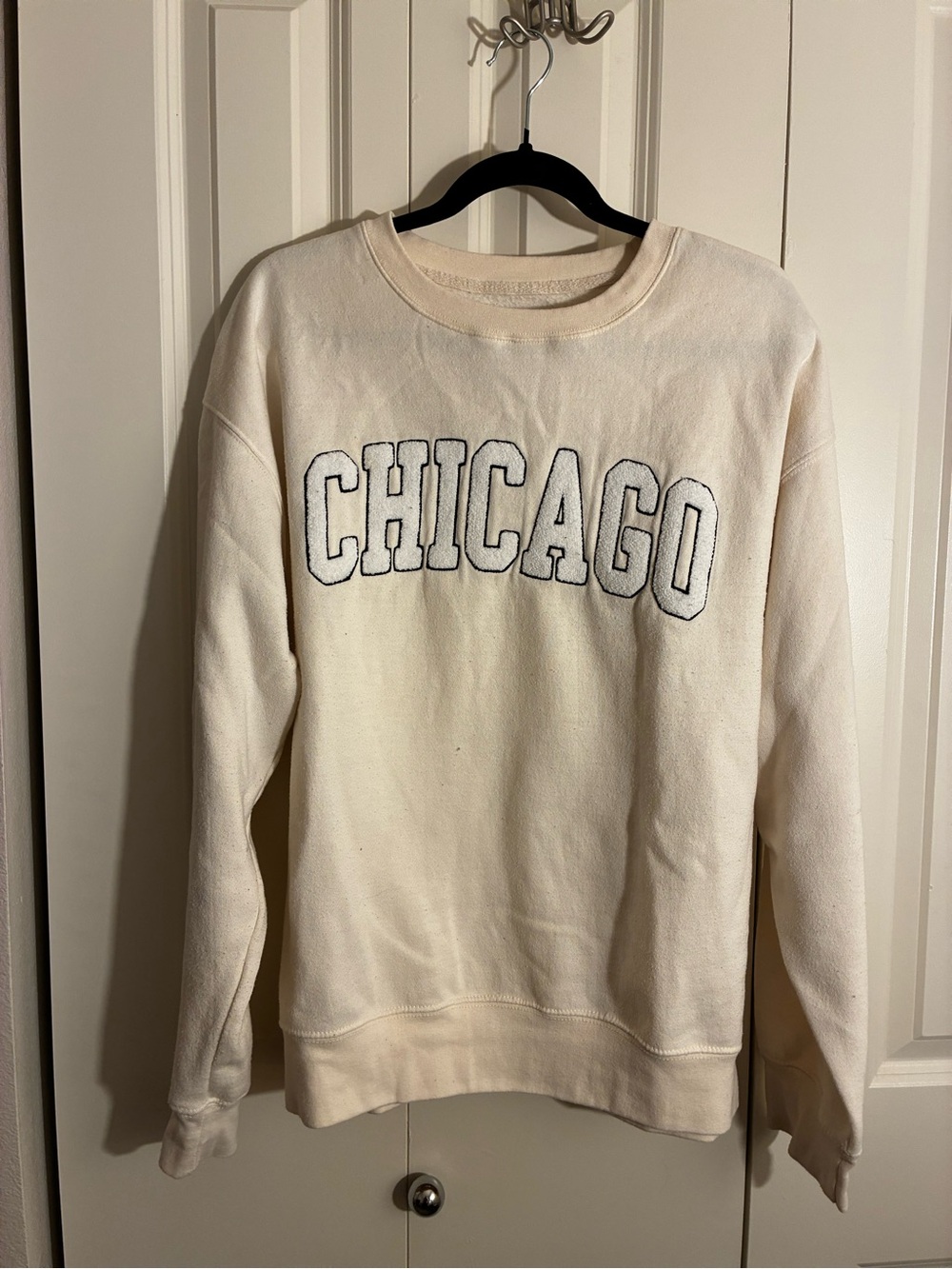 Cream 'Chicago' Crewneck Sweatshirt